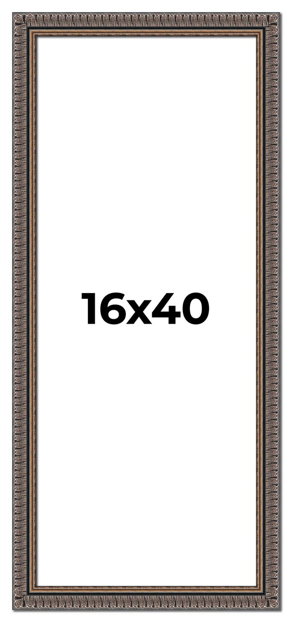 Panoramic Ornate Black Picture Frame - UV Acrylic, Foam Board Backing, Hanging Hardware